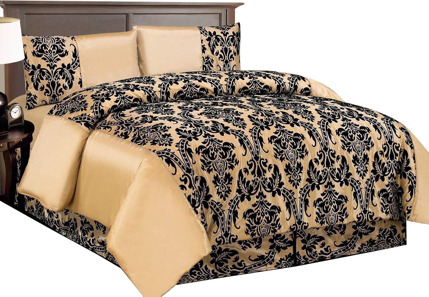 MiMi's Warehouse Collection 4 Piece damask flock complete bedding set
