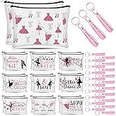 XEQWZVFR 40 Pcs Ballet Dancer Makeup Bag&Keychain Ballerina Makeup Bags Elegant Ballet Cosmetic Travel Organizer Toiletry Bags Inspirational Gift for Dancers Learner lover Thank You Gift for Teacher