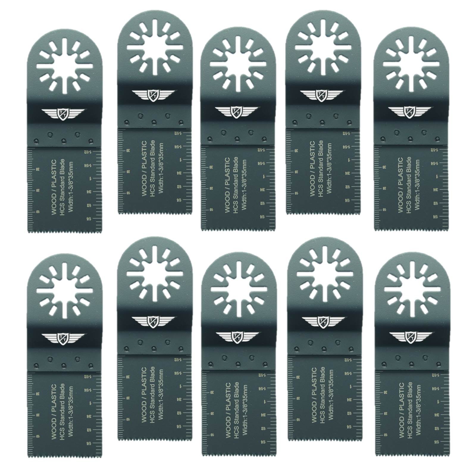 10 x 35mm TopsTools UN35F_10 Wood Cutting Blades Compatible with Bosch Fein (Non-StarLock) Makita Milwaukee Einhell Ergotools Hitachi Parkside Ryobi Worx Workzone Multitool Multi Tool