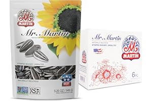 MR. MARTIN Freshly Roasted Unsalted Sunflower Seeds – Non-GMO, Kosher, Crunchy, Delicious, Vegan, Keto, Low Sodium Snack – 5.