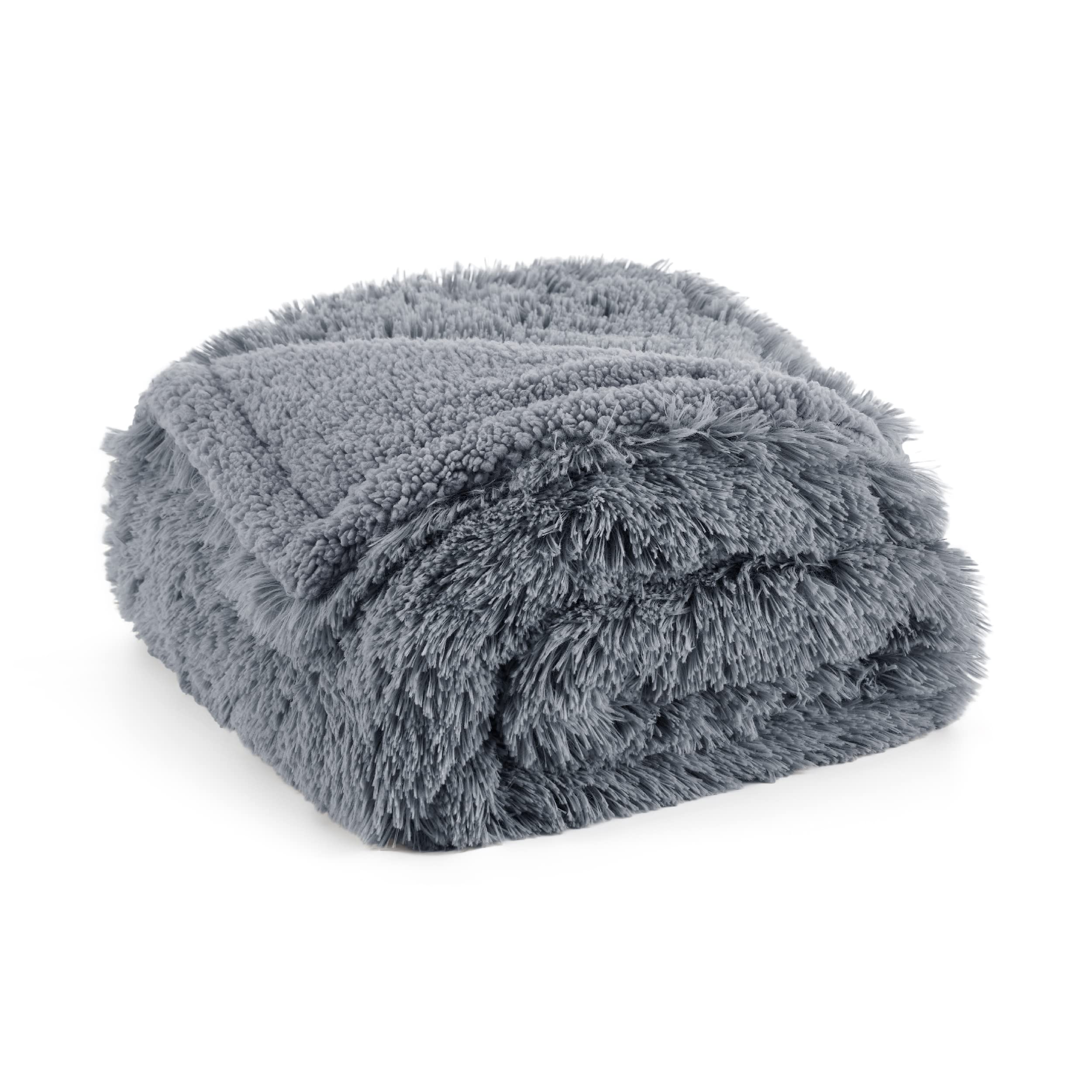 Bedsure Waterproof Dog Blankets Medium - 80x100cm Dog Blankets Washable for Medium Dogs, Fluffy Pet Throw Blanket for Sofa Bed Protector, Calming Cat Blanket, Grey