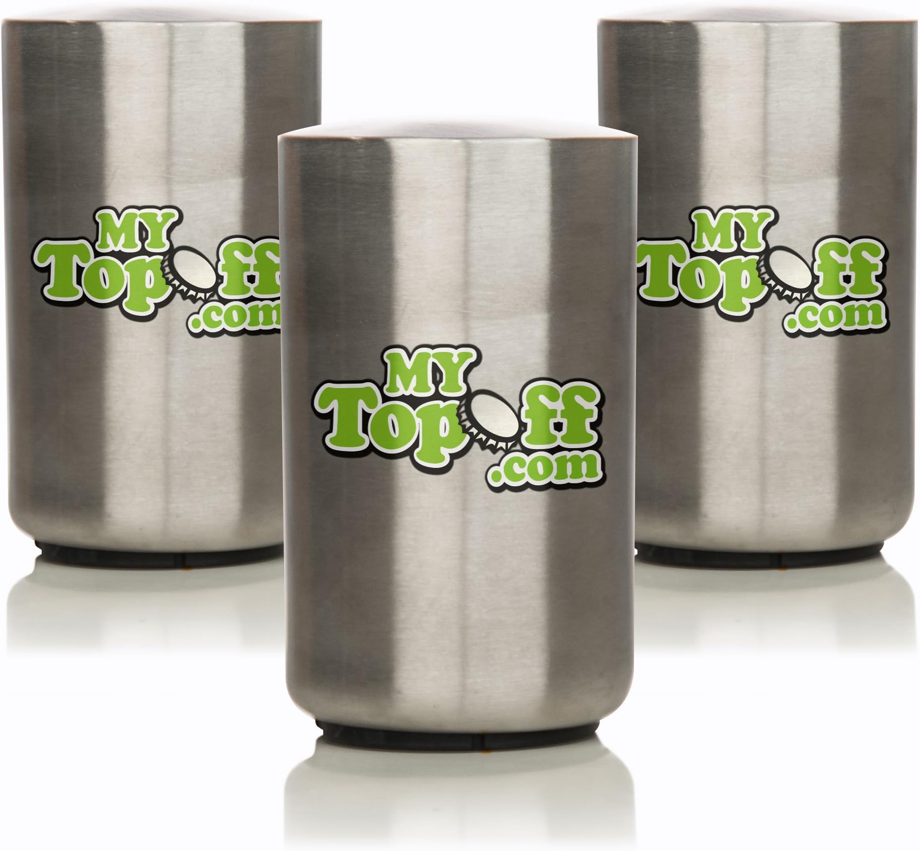 3 Pack Stainless Steel MyTopOff Push Top Bottle Opener – Quick, Easy & Unique Beer Cap Popper Accessories for Tailgating, Man Cave Drinking & Bartenders