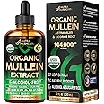 Mullein Drops for Lungs - USDA Organic Liquid - Mullein Leaf Extract Supplement - Made in USA - Lung & Bronchial Cleanse for Smokers - Respiratory Health Support - As Tincture, Tea, Pills - 4 fl oz