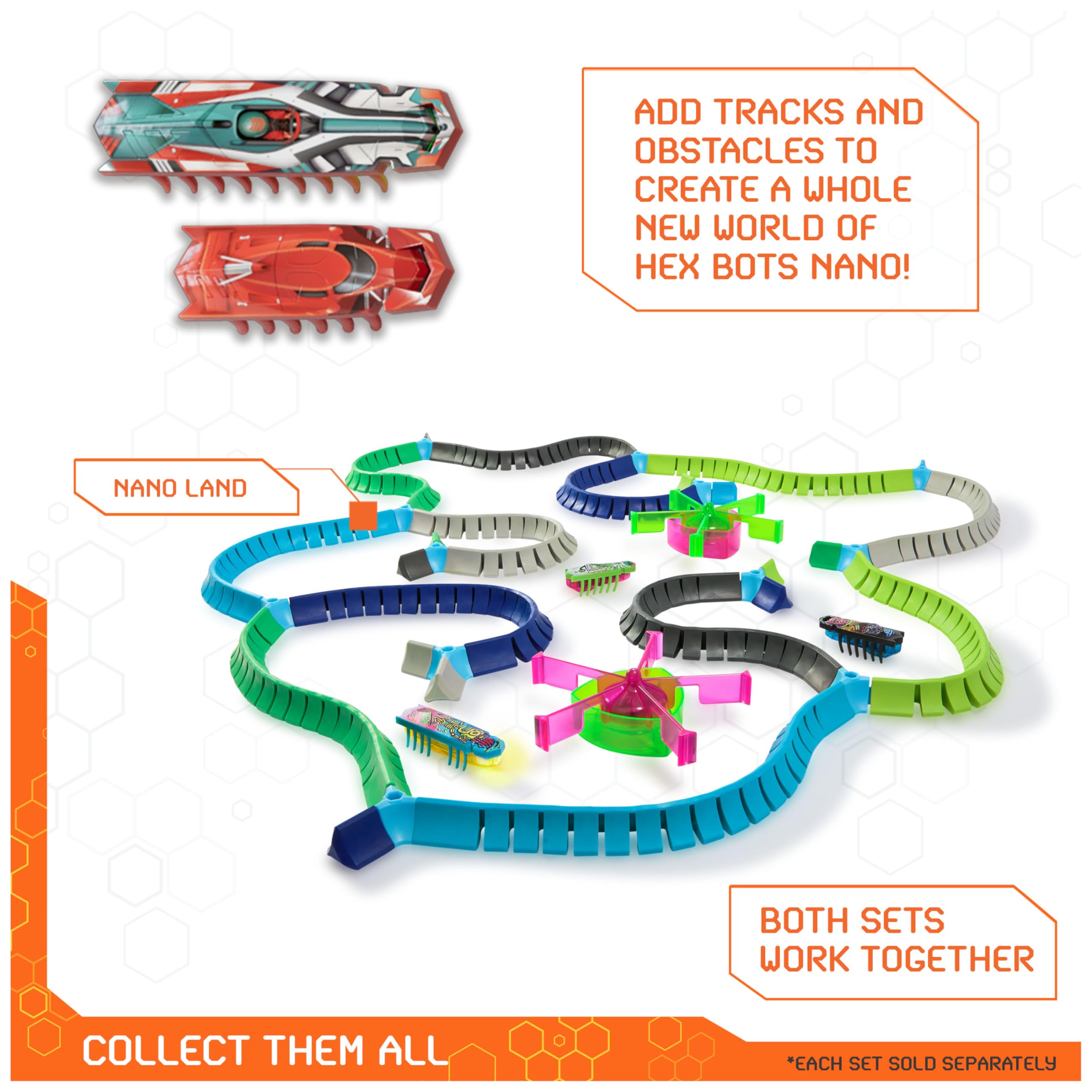 HEX Bots Nanotopia, Sensory Toys for Kids & Cats with Over 130 Pieces & 7 Nano Bots, Toy Playsets & Mini Robot Toy for Kids Ages 3 & Up, Batteries Included
