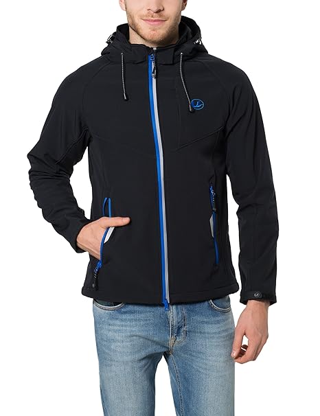 Ultrasport Herren 3-Lagen Softshell Sport-Outdoorjacke Miro mit abnehmbarer Kapuze