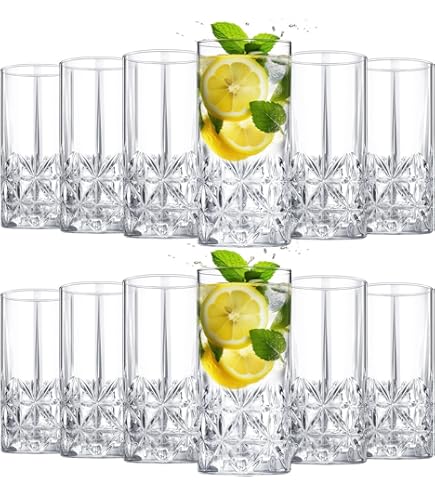Bicchieri Highball In Cristallo Barski - Set Da 6, Lavabili In Lavastoviglie, Per Cocktail, Acqua, Vino, Regalo Elegante