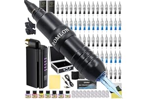 Romlon Tattoo Machine Kit - Tattoo Pen Kit Gun Kit Rotary Tattoo Machine Tattoo Power Supply 40Pcs Tattoo Cartridge Needles Tattoo Supplies for Beginners and Tattoo Artists