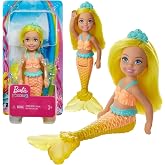 Barbie Dreamtopia Chelsea Mermaid Doll, 6.5-inch with Yellow Hair and Tail