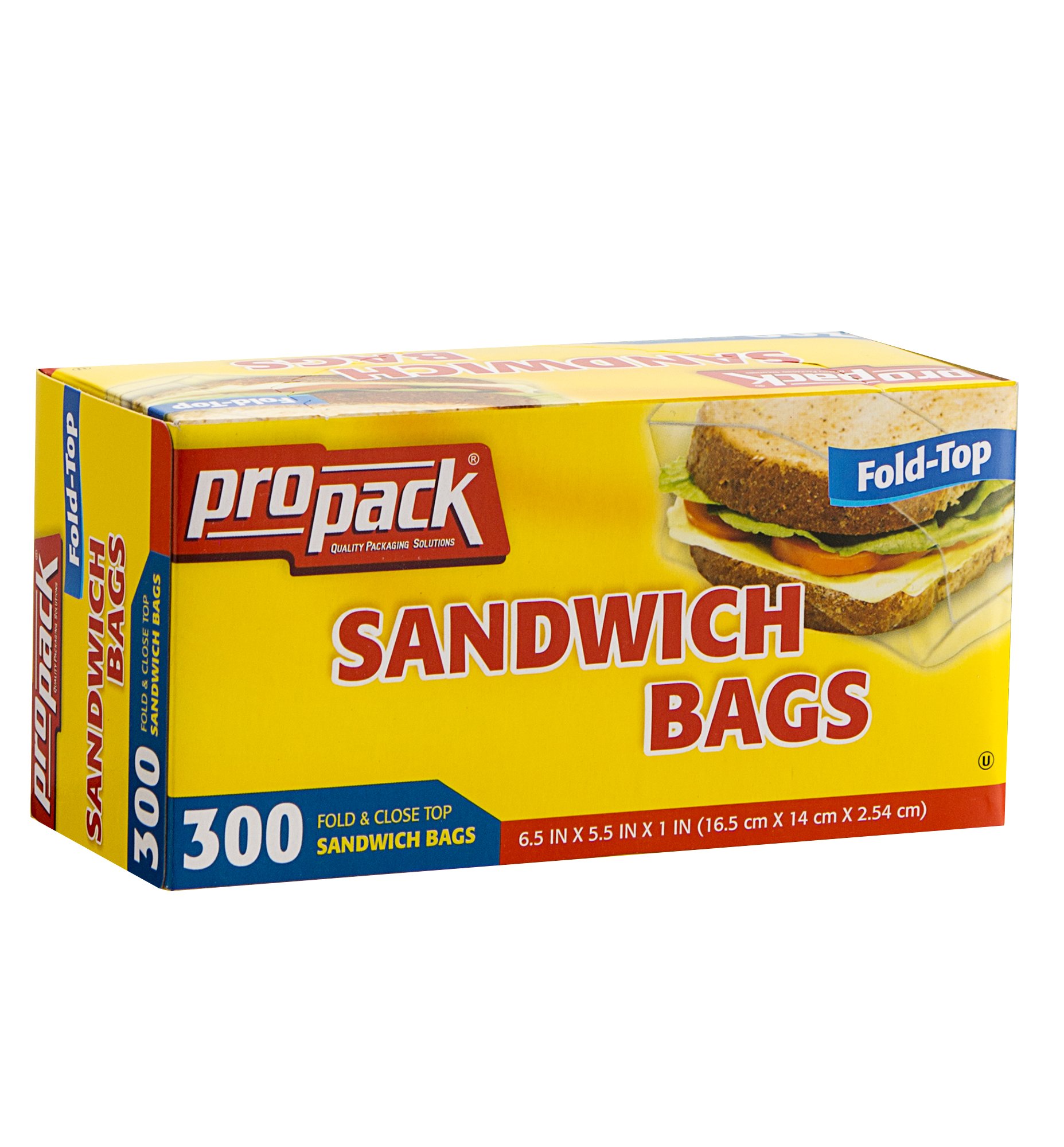 Propack Sandwich Bags Fold Close Top 300 Count Pack Of 2 812514018163