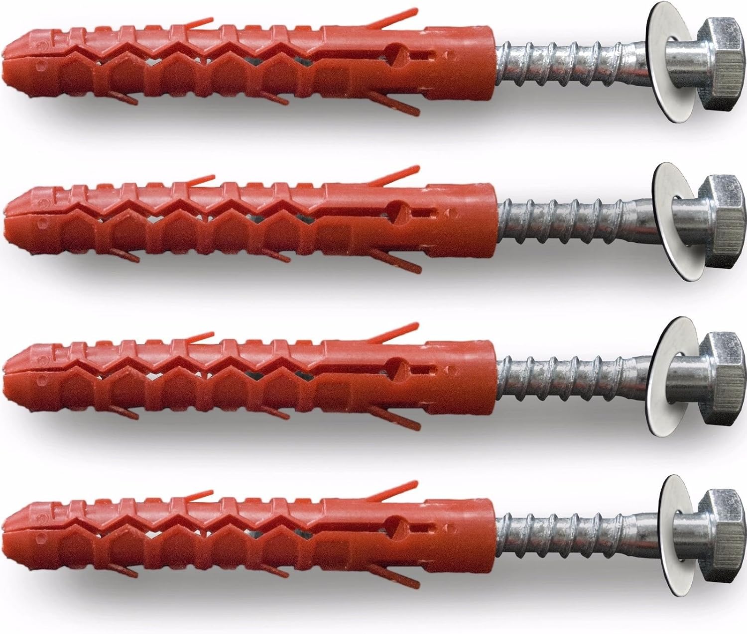 SpeedwellStar M10x100x5 Coach Bolt Screw Zinc Plated Wood Masonry Rawlplug Washer Hex Head Fixing 4 x 100mm Rawl plug (4)