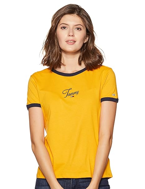 tommy hilfiger yellow shirt womens