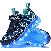 Glow LED Light-Up Shoes for Kids, Athletic Basketball Sneakers for Boys & Girls – Dynamic Web-Style High-Tops with Bright Flashing Lights for Toddlers