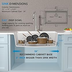 33 Granite Composite Kitchen Sink - Fulorni 33x19
