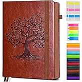 Vintage Leather Journal with 300 Numbered Pages,A4 Lined Journal for Men Women,Daily Journals for Writing,College Ruled Notebook for Work,School,Note taking,Travel Diary,Large (8.5" X 11.3")