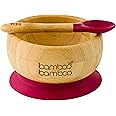 bamboo bamboo ® Suction Bowl for Baby – Bamboo Baby Bowl and Spoon Set with Removable Silicone Suction Cup for Kids | 11.8oz | Non-Toxic | Cool to The Touch | Ideal for Baby-Led Weaning (Cherry)