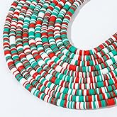 THRELE 3600 Pcs Clay Beads for Jewelry Making,Mixed Heishi Beads, Classic Christmas Tri-Color Bead Strands for Bracelet Making.