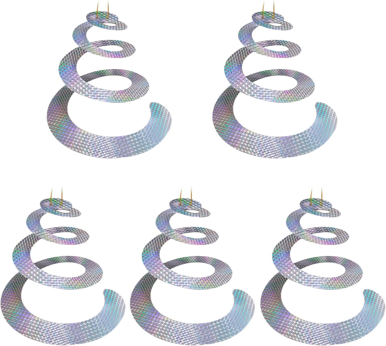 Hautoco 5 Pack Bird Repellent Devices Reflective Hanging Spiral