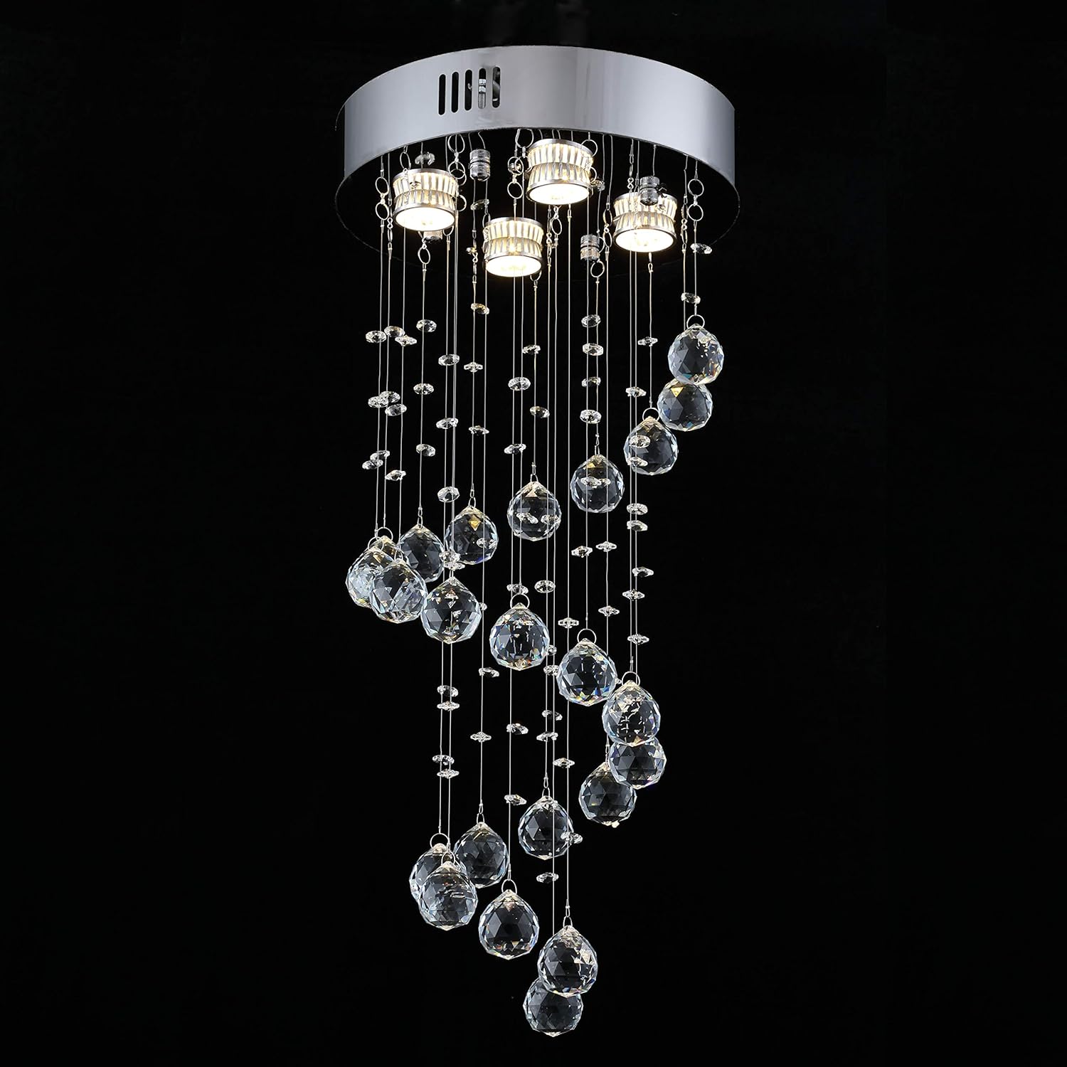 Kristall Spirale Regentropfen Kronleuchter Beleuchtung LED