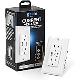 Geeni 2-Port USB Speed Charger Wall Outlet: Dual USB & Power Outlets, Smart Charging Solution