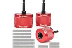 IMEANTOP 1/2" & 3/4" & 1" Metal Copper Pipe Cleaner for Drill, with 1/4" Hex Shank, Each Contains 2 Additional Brush Blades, for Copper Pipe Cleaning, Polishing, Paint and Rust Removal (Red)