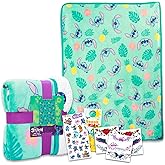Disney Lilo and Stitch Fleece Blanket Set - Bundle with Silk Touch Stitch Throw Blanket Plus Stickers, More | Stitch Blanket for Girls (Size 40" x 50")