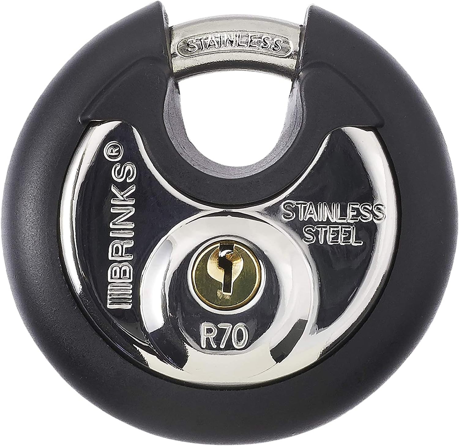 Brinks 673-70001 Commercial Discus Lock with Stainless Steel Shackle - Padlocks - 