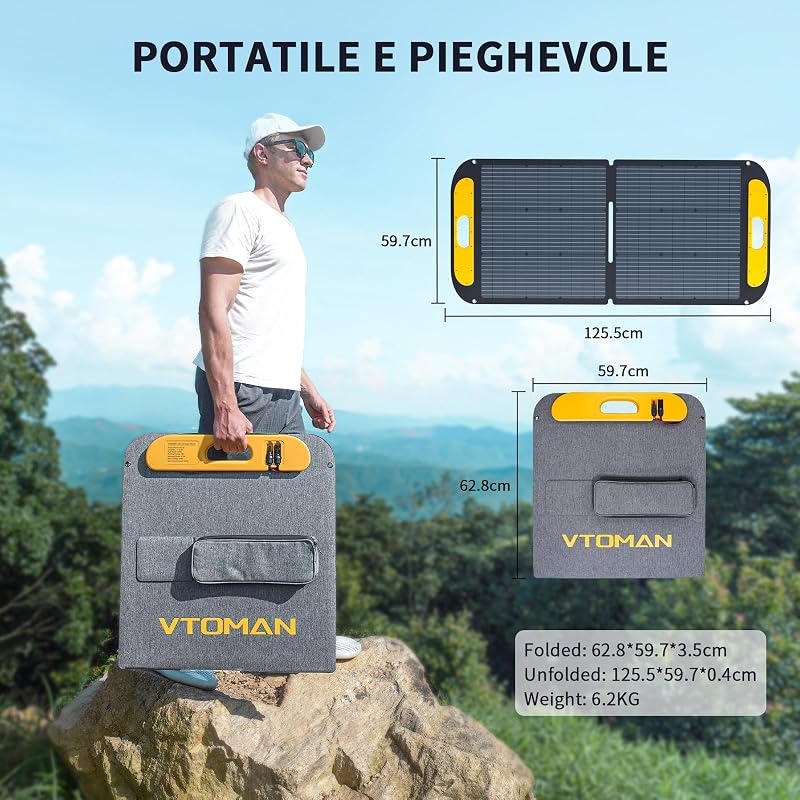 VS110 Pannello solare portatile 110W 18V, efficienza del 25%