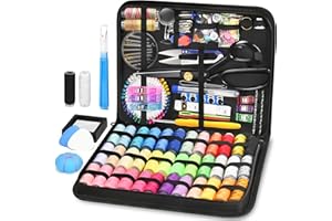 SUTQIGUI Sewing Kit for Adults with Heavy Duty Fabric Scissors, 241 Pcs Newly Upgraded Hand Travel Sewing Kit Professional Needle and Thread Kit, Portable Sewing Supplies for Travel Home Beginners