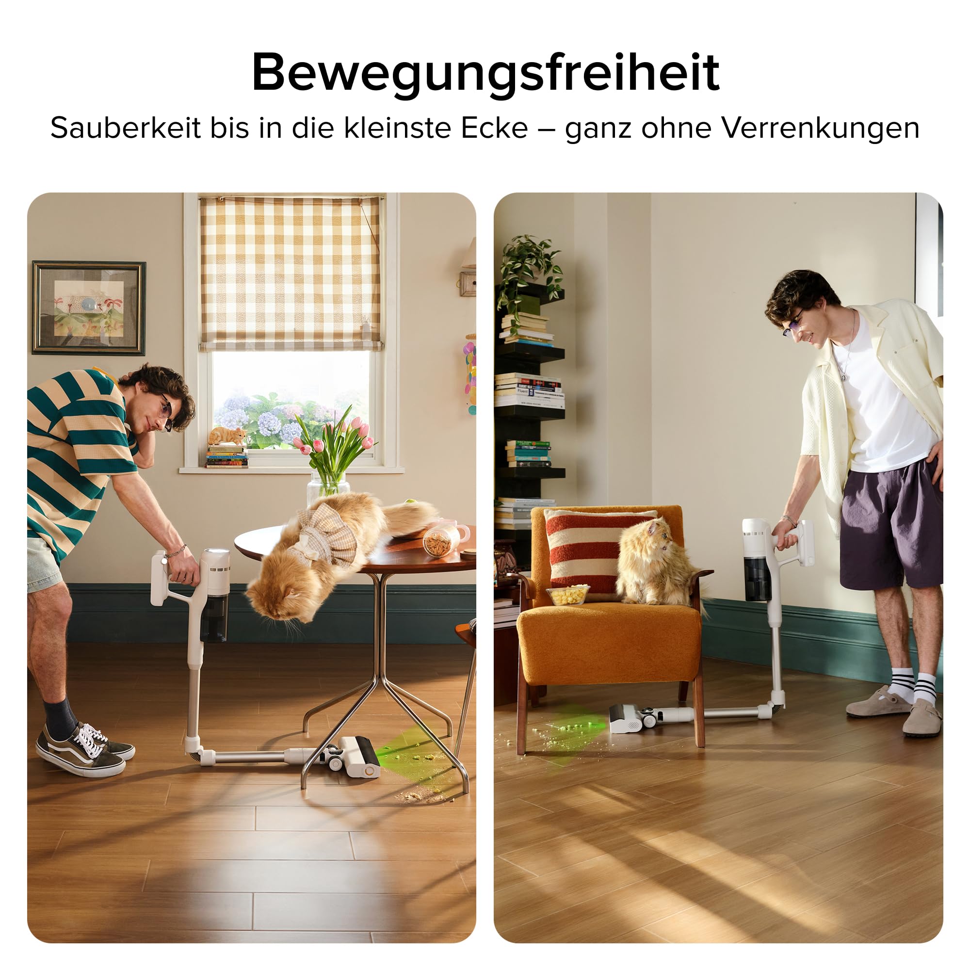 roborock H60 Akku Staubsauger, 27000Pa/300W/60 Min Akkusauger, 90° Flexibles Rohr, Staubsauger Kabellos, stielstaubsauger mit Anti-Tangle Bürste für Teppiche, Hartböden, Tierhaare, Auto 4