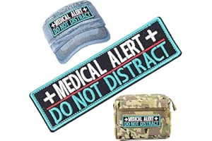 Medical Alert Patches, Embroidered Hook & Loop Tactical Morale Patch Badge for Vest Gear Hats Clothing Backpacks, Medical Ale