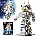 TYCOLE City Space Astronaut Building Toy Kit -Translucent Classic Spaceman Model Building Block Set with Display Stand,Home o