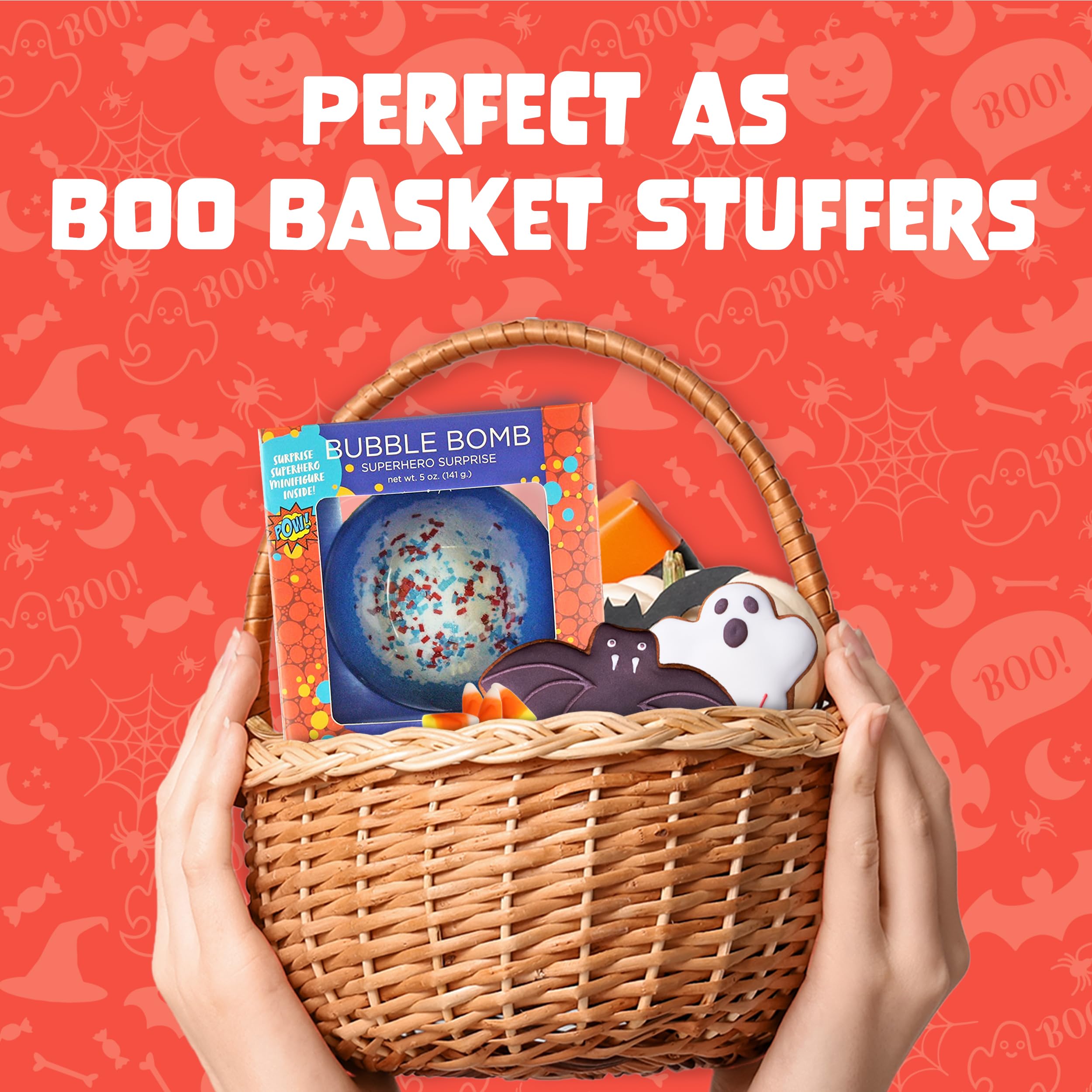 Superhero Bath Bombs for Kids & Boys with Surprise Hero Toys Inside (1 Pack) - Large Bubble Bath Bombs for Boys & Girls - Children Gift & Boys Stocking Stuffers - Fruity Scent, USA Made by Two Sisters