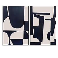 SIGNWIN 2 Piece Framed Canvas Wall Art Minimalism Abstract Style Canvas Prints Home Artwork Decoration for Living Room,Bedroom - 16