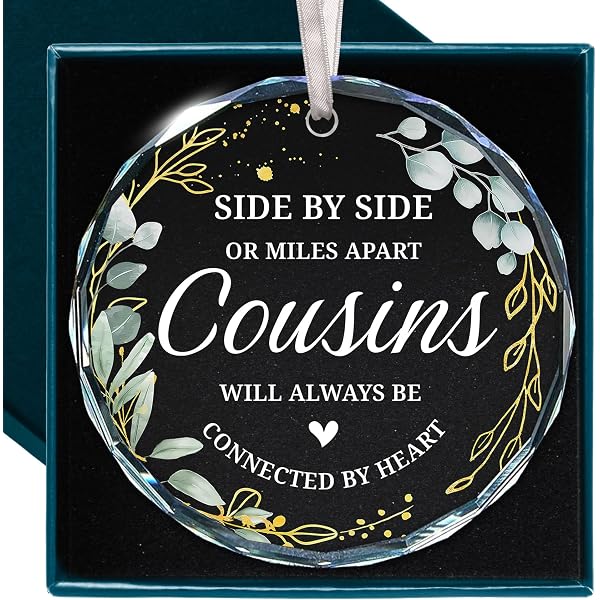 Aisity Funny Cousin Keychain Gift - Silver Key Ring For Women, Men, Teens, Birthday, Christmas, Thanksgiving Car Or Bag Accessory