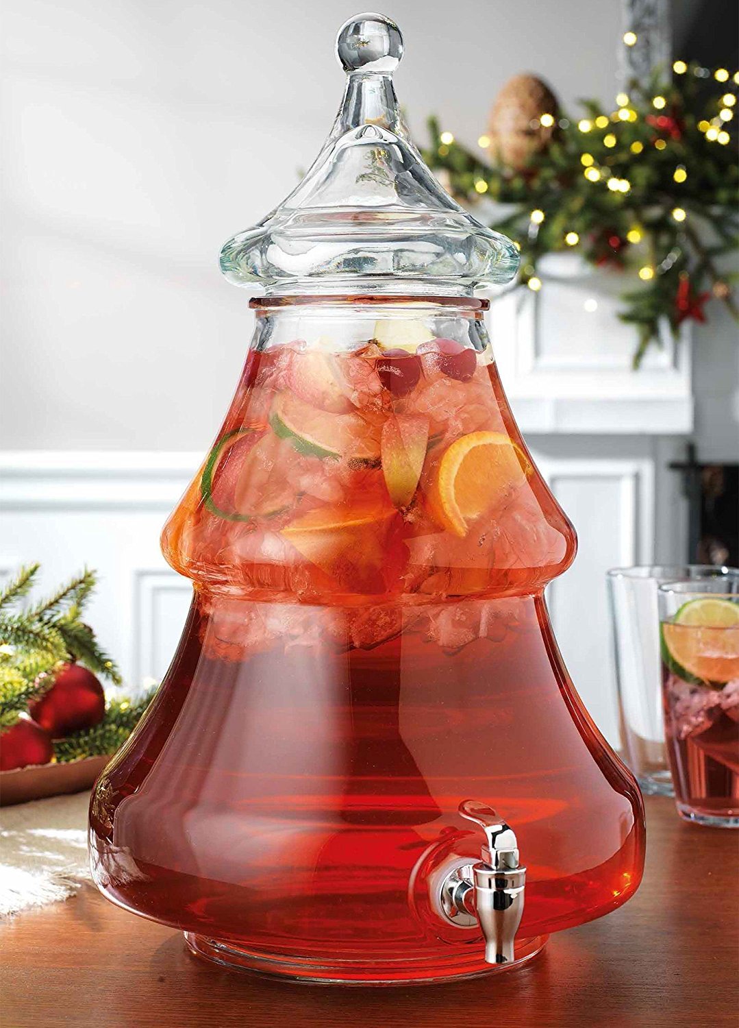 Buy Home Essentials Christmas Tree 2 Gallon Glass Beverage Dispenser