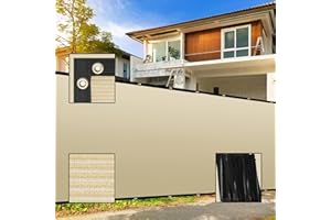 SUNNY MOOD 4' x 10' Custom Size Beige Fence Privacy Screen Windscreen 160 GSM Commercial Grade Mash Material UV Block - Custom Size Accepted