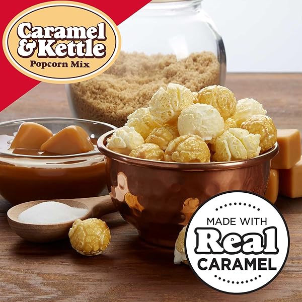 POPCORNOPOLIS GOURMET POPCORN, CARAMEL & KETTLE MIX, SWEET & SALTY, 6-PACK SNACK BAGS, BULK & SINGLE SERVE, NON-GMO, GLUTEN-FREE