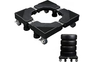 Owfccla Tire Dolly, Rolling Tire Rack Adjustable,500lb Capacity Tire Storage Rack, Tire Cradles for Up to 6 Wheels,Garage/Wor