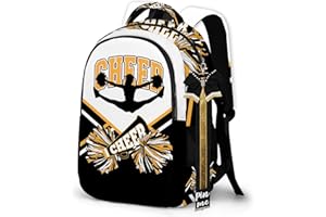 PAXIAROY Cheerleader Backpack with Cheer Pin Strap, Backpack For Cheerleading, Cheerleader Gifts for Team Women (Black White)
