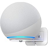 HomeMount Metal Wall Mount for Google Nest Mini & Echo 4th Gen - Speaker Wall Mount Holder with Cable Management to Hide Messy Wires Space-Saving Accessories(White)