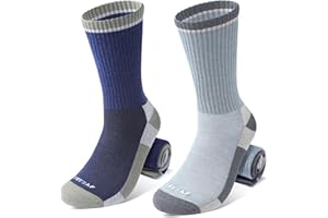 TENYSAF Wool Hiking Socks for Men - Women Lightweight Crew Merino Wool Socks with Cushion for Camping Hunting Work,4 pack