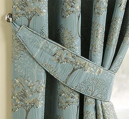 Homescapes Duck Egg Blue Jacquard Curtain Tie Backs Set Of 2