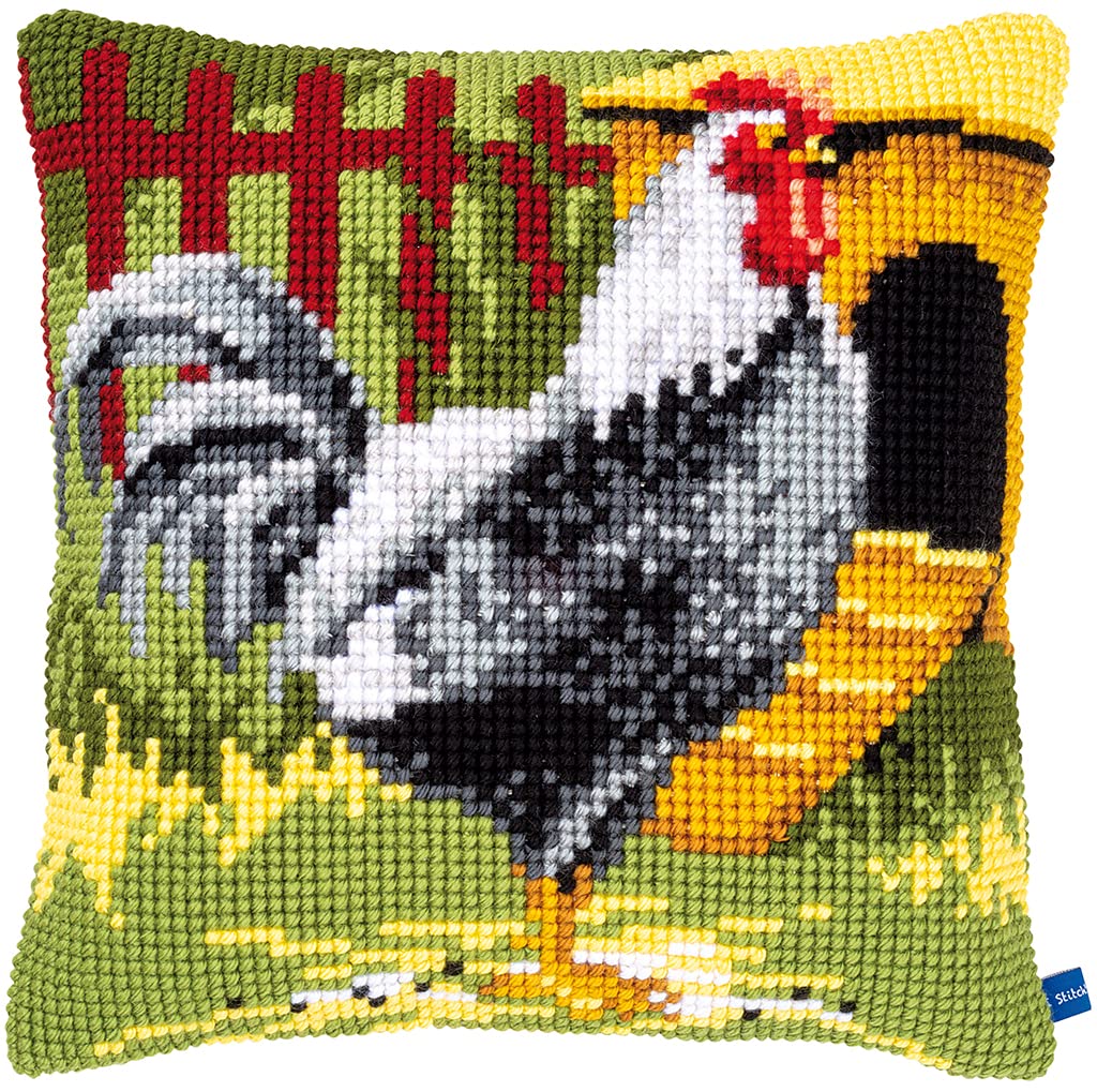 Vervaco Black Rooster Embroidery Kit, 40 x 40 cm — image 1