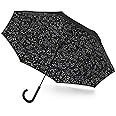 Totes InBrella - Reverse Close Umbrella with Invisible Water Repellent Coating - Auto Close, Inverted, Dripless, and Stormproof for Rainy Weather