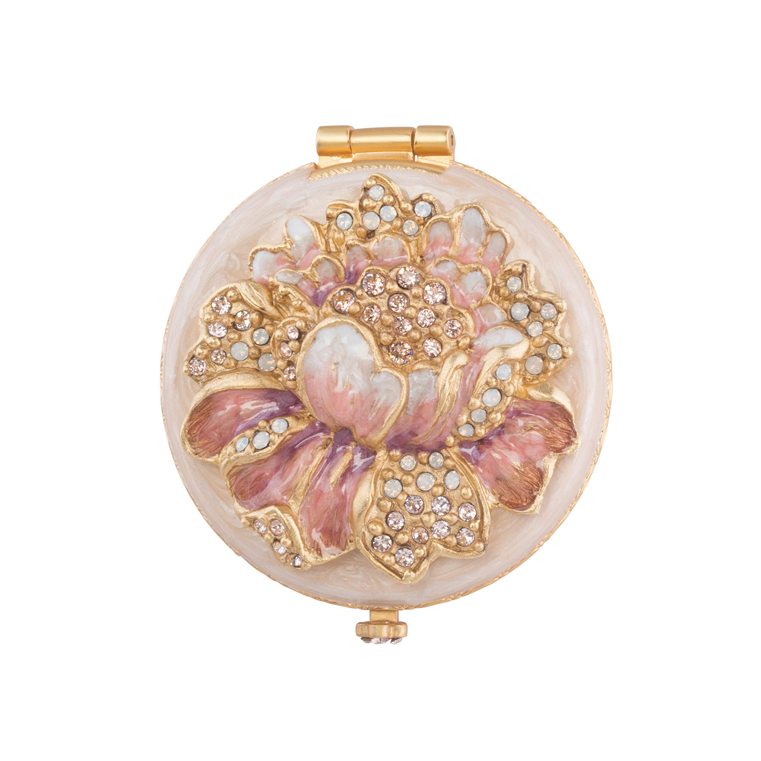 Jay Strongwater Angela Round Floral Compact - Boudoire