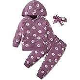 WESIDOM Toddler Girl Clothes Outfits Long Sleeve Hoodie Sweatshirt Pants Headband Toddler Girl Clothing Set