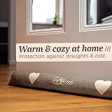 Praknu Draft Excluder 90cm Brown - Removable Washable, No Glue or Drilling view 2