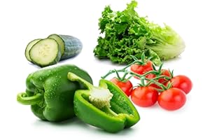 RAW EARTH COLORS PLANT. GROW. LOVE. Vegetable Seeds for Planting Vegetables - Variety Salad Pack - Romaine Lettuce - Cherry Tomato - Cucumber - Bell Pepper!