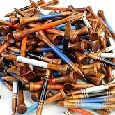 MYKUJA Wooden Golf Tees 2-3/4 Golf Tees Wood, Pack 100, Multicolor Golf Practice Tee Golf Gifts for Men, Dad（Black,White,Orange,Deep Blue,Light Blue）