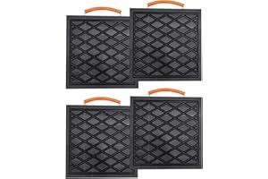 HOUSESET 12 X 12 X 1 inchs Non-Slip Rv Jack Pads, 4 Pack Camper Outrigger Pads with Handle, Heavy Duty Stabilizing Blocks for Truck/Trailer/Crane